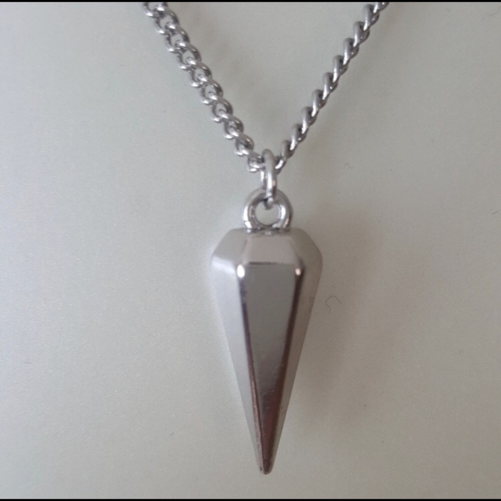 Pendant Necklace Silver Tone Pendulum Style Trendy Fashion Jewelry Eclectic Fun - Picture 4 of 5